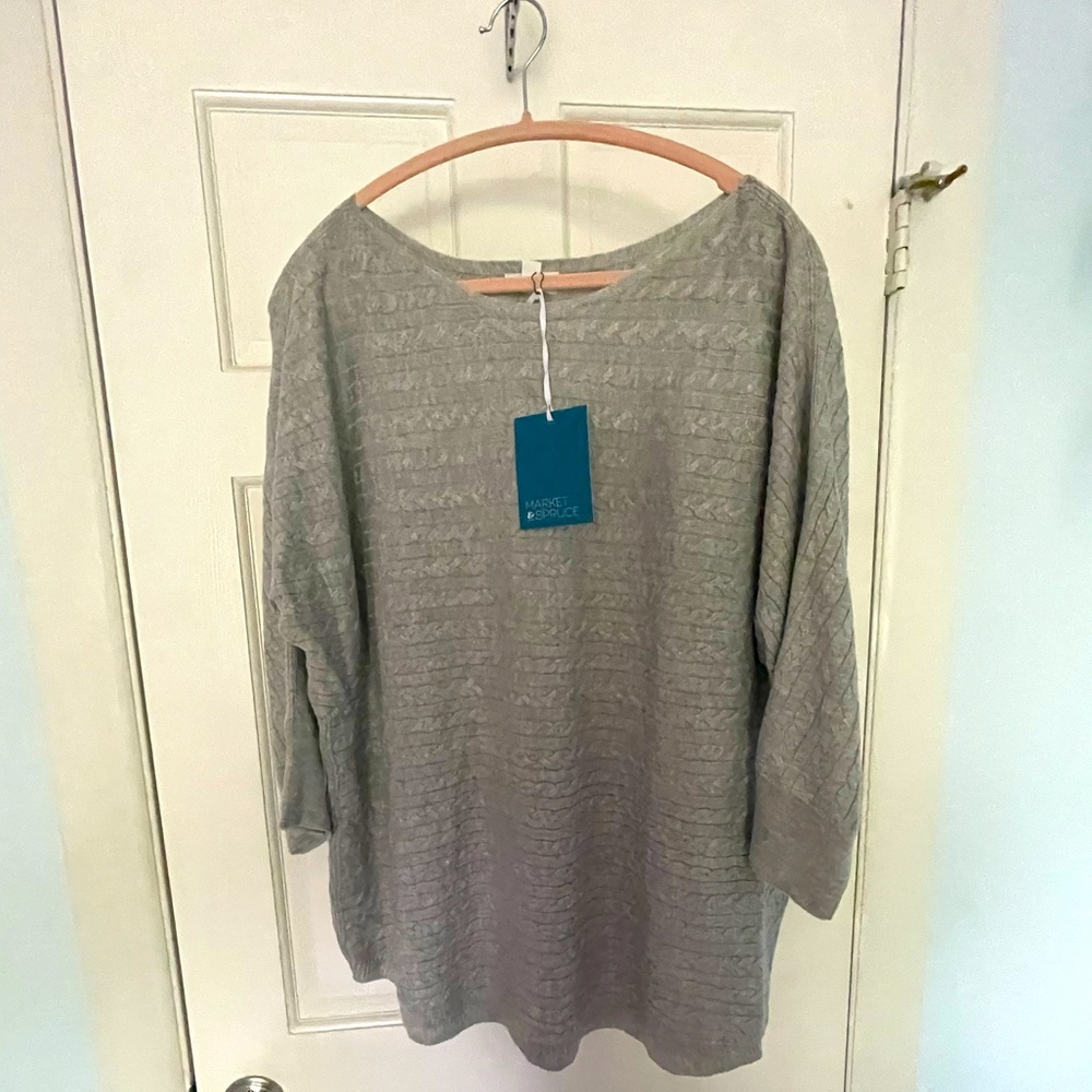Cable knit dolman pullover